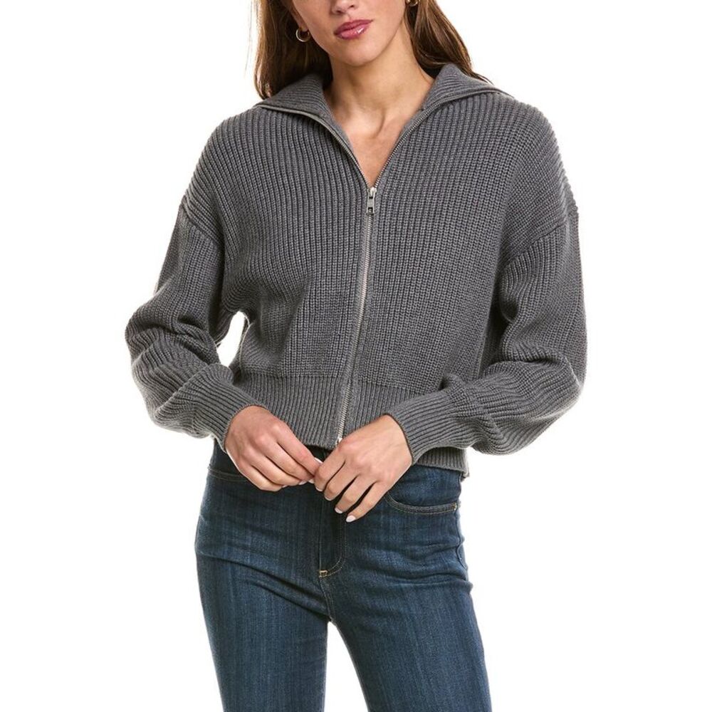 525 America Womens Cropped Zip Jacket, Gray